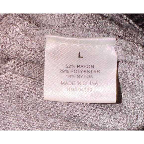 Allison Joy Gray Long Split Tie Bell Sleeve Sweater Women Sz Large Feminine Bow - Picture 8 of 8